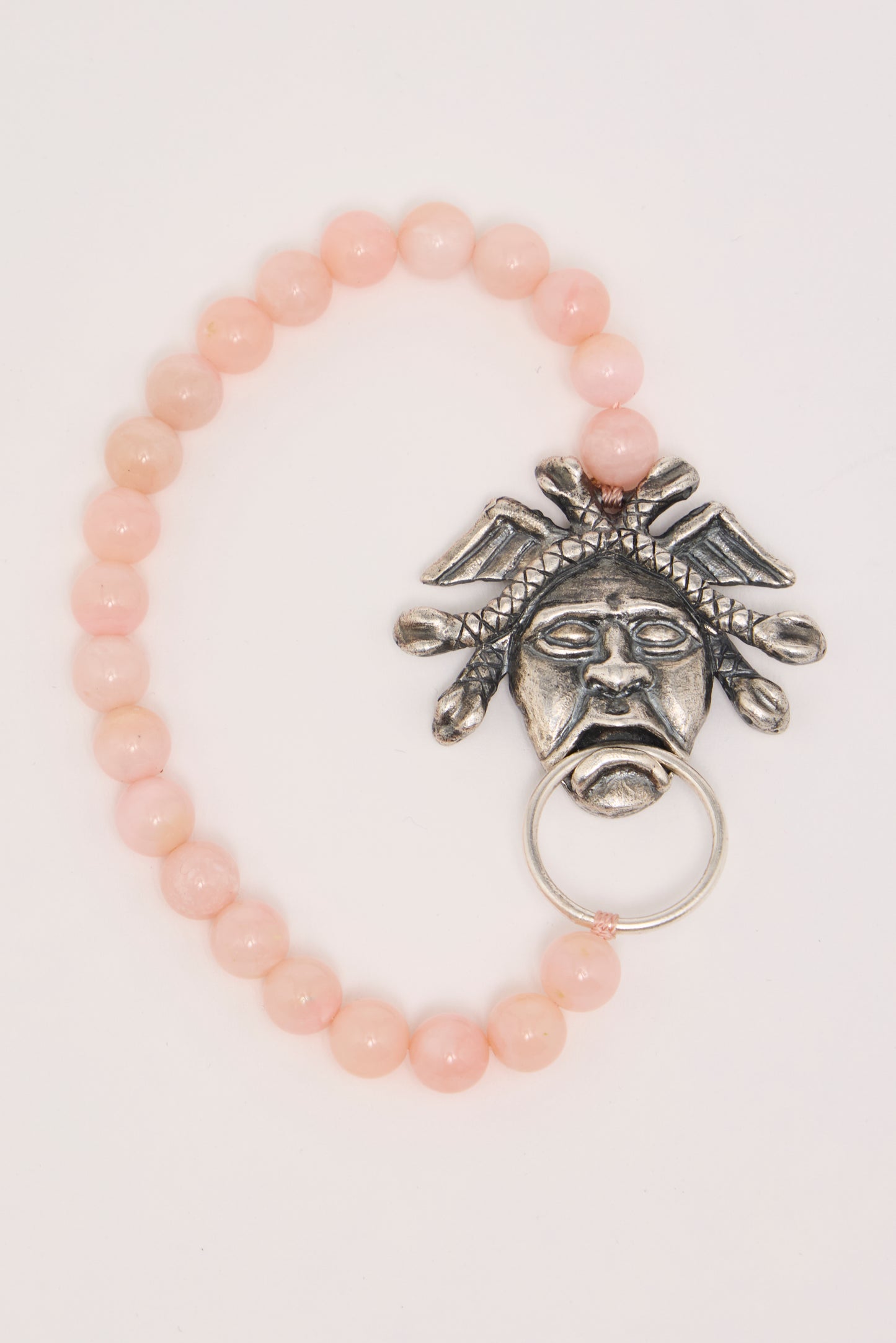 Medusa Door Knocker Bracelet Pink Opal