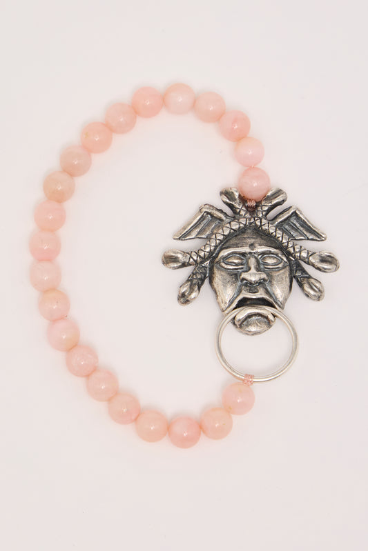 Medusa Door Knocker Bracelet Pink Opal