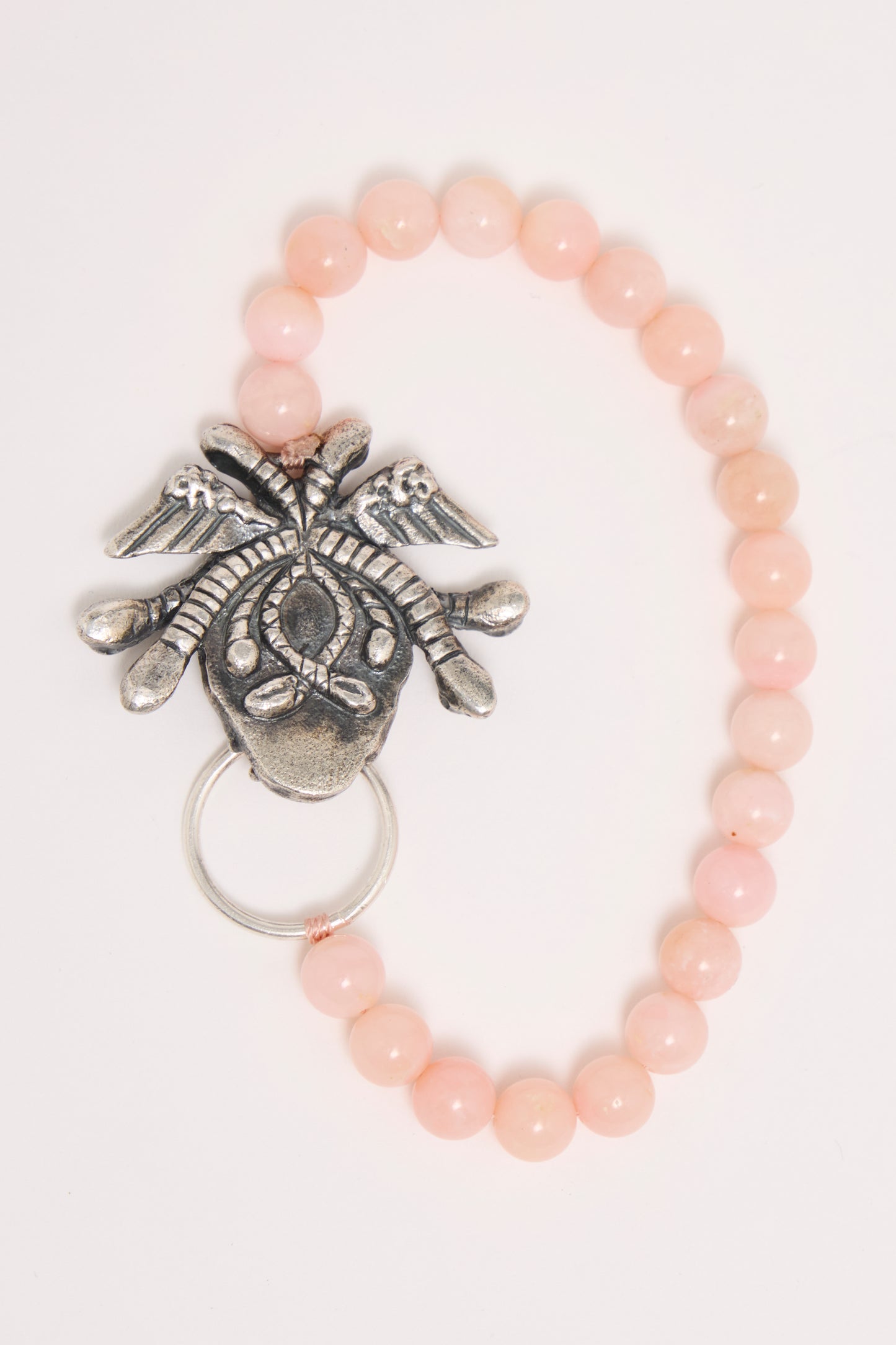 Medusa Door Knocker Bracelet Pink Opal