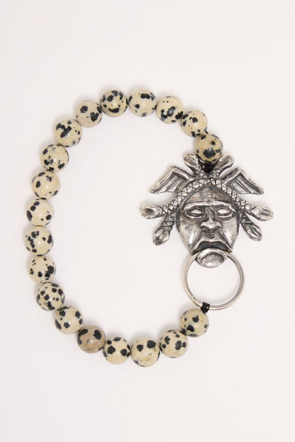 Medusa Door Knocker Bracelet Dalmatian Jasper