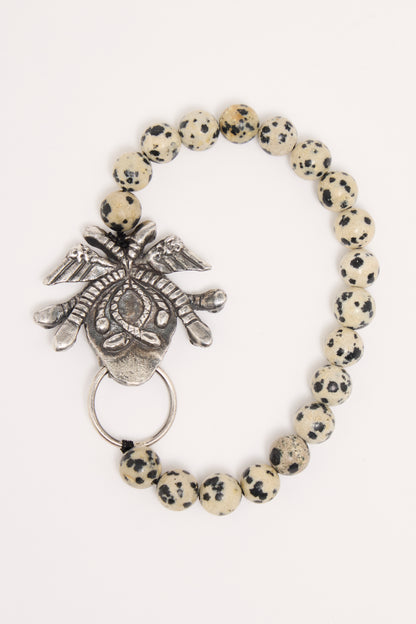 Medusa Door Knocker Bracelet Dalmatian Jasper