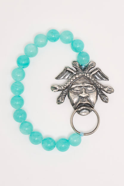 Medusa Door Knocker Bracelet Amazonite