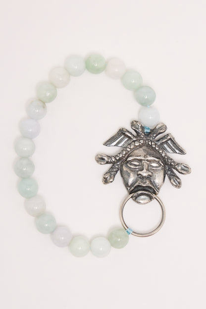 Medusa Door Knocker Bracelet Burmese Jade
