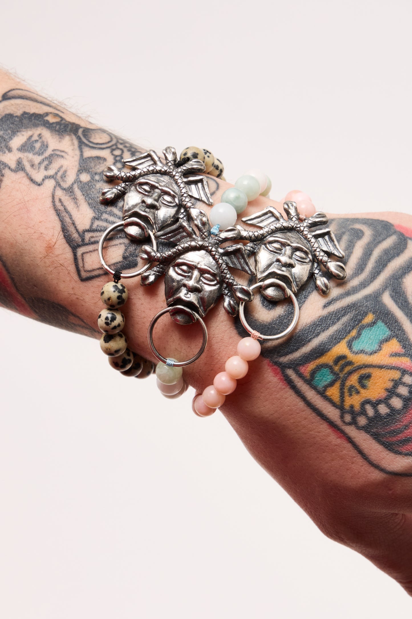 Medusa Door Knocker Bracelet Dalmatian Jasper